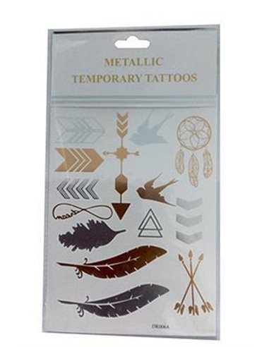 Μεταλλικά τατουάζ "φτερά - βέλη" 20x15εκ.