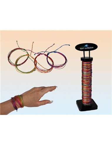 Βραχιολάκια νάυλον 6 χρώματα σε σταντ 144 τεμαχιών