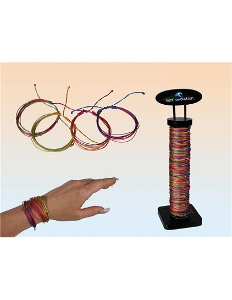 Βραχιολάκια νάυλον 6 χρώματα σε σταντ 144 τεμαχιών