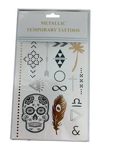 Μεταλλικά τατουάζ "νεκροκεφαλή" 20x15εκ.