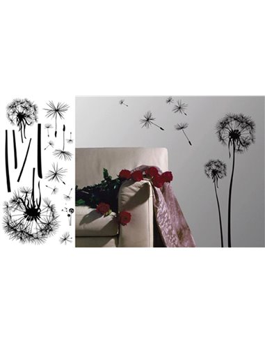 Αυτοκόλλητα τοίχου 30χ60εκ. "μίνιμαλ λουλούδι"