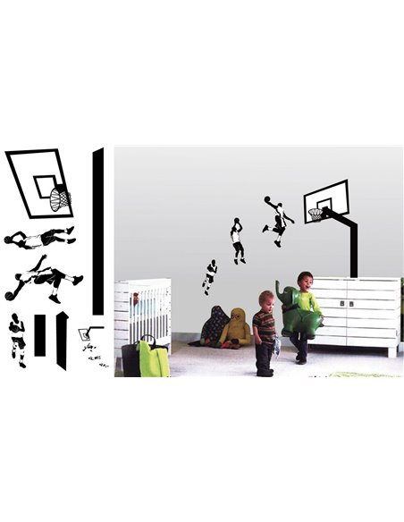 Αυτοκόλλητα τοίχου 30χ60εκ. "basketball"