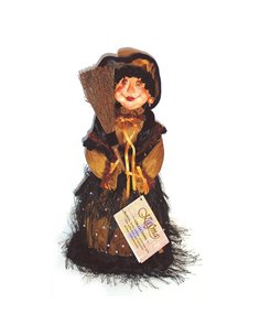 Κούκλα Halloween "μάγισσα με σκούπα" 30εκ.