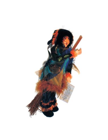 Κούκλα Halloween "Μάγισσα με σκούπα" 35εκ.