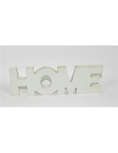 Επιγραφή ξύλινη home λευκή 19x5εκ.