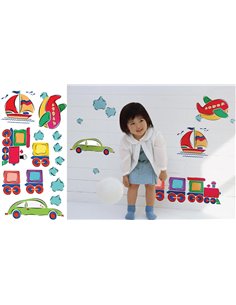 Αυτοκόλλητα τοίχου 30χ60εκ. "μεταφορικά μέσα"