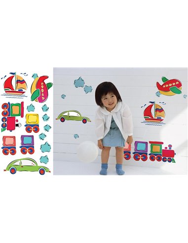 Αυτοκόλλητα τοίχου 30χ60εκ. "μεταφορικά μέσα"