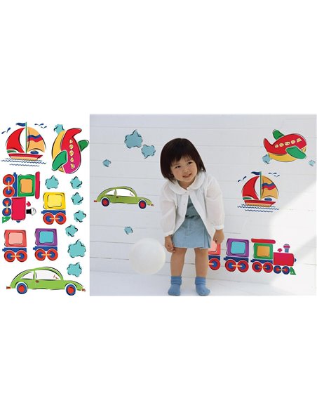 Αυτοκόλλητα τοίχου 30χ60εκ. "μεταφορικά μέσα"