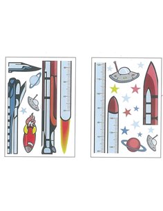 Αυτοκόλλητος υψομετρητής τοίχου 50x70εκ. "πύραυλος"