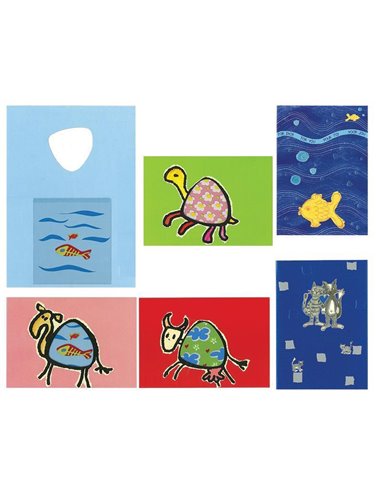 Ευχετ. κάρτες 16,7x11,7εκ. 5 σχέδια κοκτέηλ