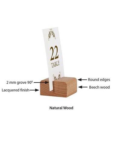 Επιτραπέζια ξύλινη βάση 2 όψεων για μενού 4x4εκ.