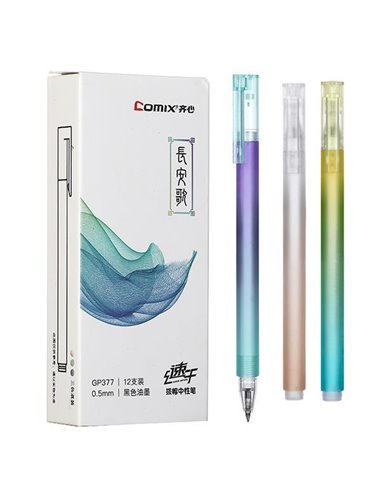 Comix στυλό gel pen με καπάκι μαύρο 0.5mm
