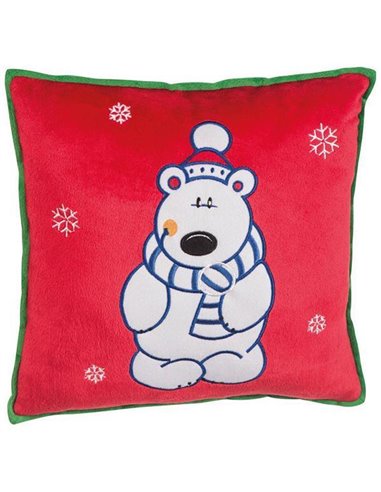 Χριστουγεννιάτικο μαξιλάρι "αρκούδα" 30x30x9εκ.