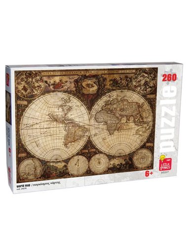 Next παζλ "Παγκόσμιος χάρτης", 28x38 εκ.,260 τεμαχίων
