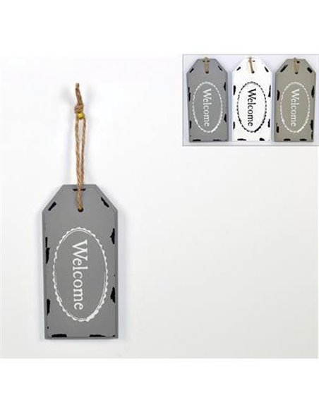 Διακοσμητικό ξύλινο welcome 15x7.5εκ. 3 χρώματα