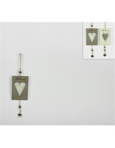 Διακοσμητικό ξύλινο welcome καρδιά 14εκ. 2 χρώματα