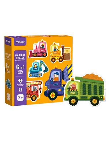 Mideer παζλ My first puzzle series 6 σε 1 "Building Site" 28τμχ