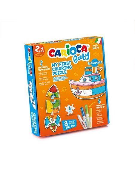 Carioca Baby Coloring Puzzle με Οχήματα