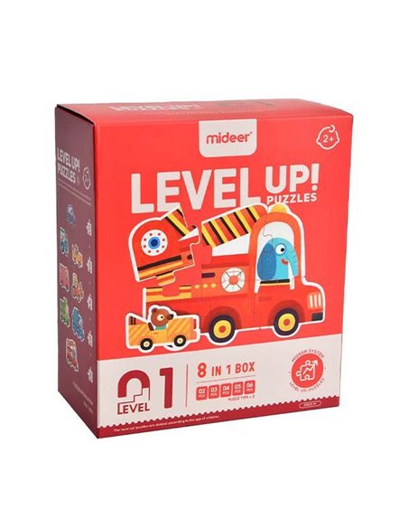 Mideer παζλ 8 σε1 - Level Up 1 "Traffic" 2,3,4,5 - 6 τμχ