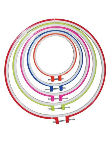 Σέτ 5 πλαστικά τελάρα για κέντημα, Ø 12, 16, 20, 24, 28,5  εκ.