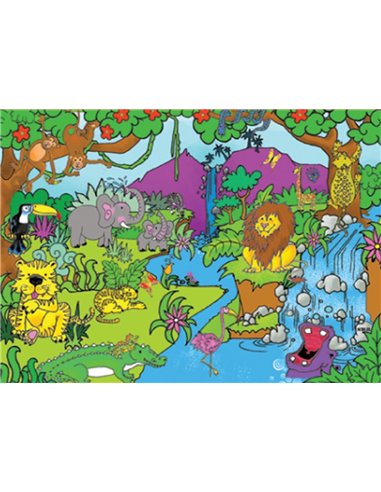 Next παζλ "Τα ζώα της ζούγκλας" 35x50εκ. 48 τεμαχίων