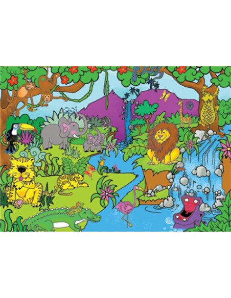 Next παζλ "Τα ζώα της ζούγκλας" 35x50εκ. 48 τεμαχίων