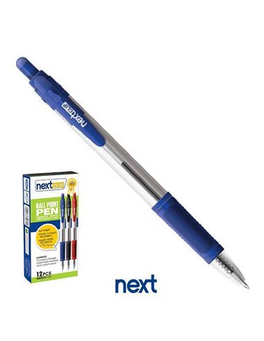 Νext στυλό διαρκείας με κουμπί μπλε 0,5mm