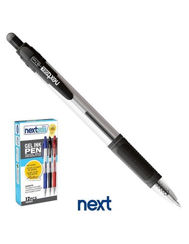 Νext στυλό gel pen με κουμπί μαύρο 0.7mm