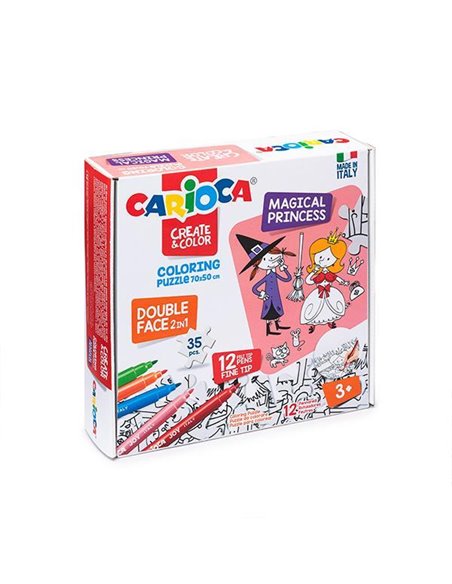 Carioca Puzzle 2σε1 χρωματίζω "Magical Princess" 35 τεμ. 70x35εκ.