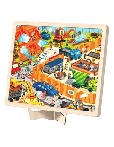 Mideer παζλ ξύλινο "Construction Site" 100 τεμαχίων