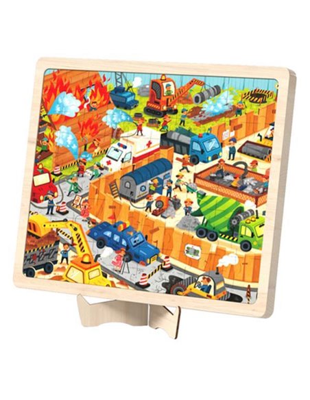 Mideer παζλ ξύλινο "Construction Site" 100 τεμαχίων