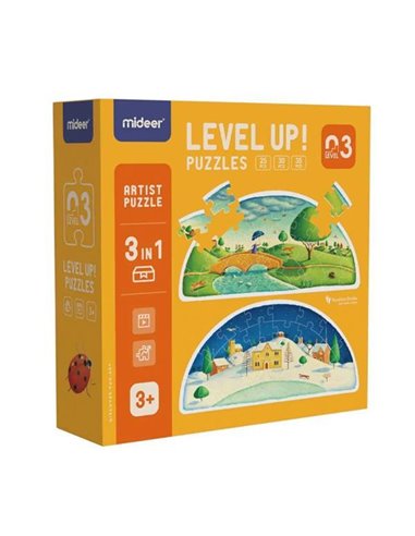 Mideer παζλ 4 σε 1 - Level Up 3 "Artist series" 25,30,35 - 48τμχ