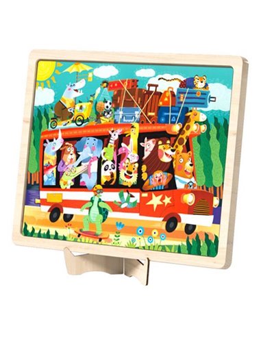 Mideer παζλ ξύλινο "Trip on the Bus" 48τμχ