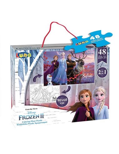 Luna παζλ δαπέδου Frozen 2, 2 όψεων, 48 τεμ., 90x60εκ.