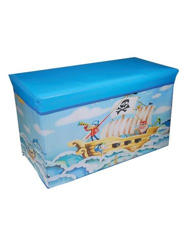 Σκαμπώ-κουτί αποθήκευσης υφασμάτινο "pirates ship" Υ35x60x30εκ.