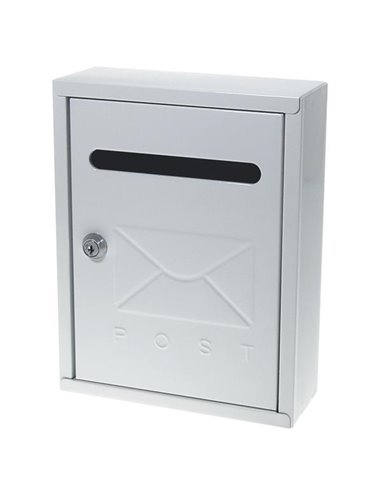 Γραμματοκιβώτιο Υ26x20x7,5εκ., μεταλλικό, λευκό με κλειδί