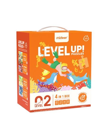 Mideer παζλ 4 σε 1 - Level Up 2 "Living Scenes" 9,12,16 - 20τμχ