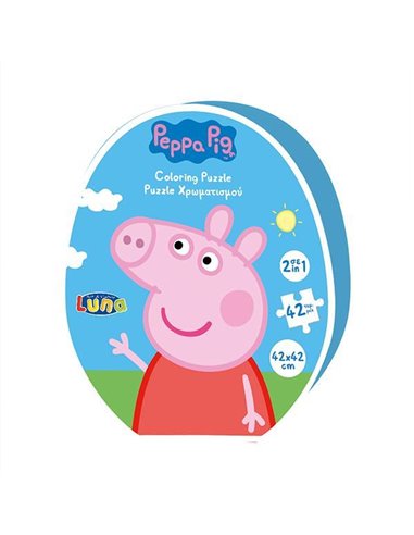 Luna παζλ χρωματισμού Peppa Pig, 2 όψεων, 42 τεμ., 42x42εκ.