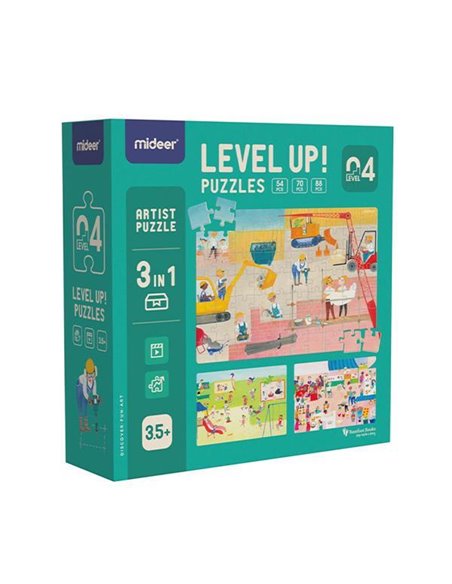 Mideer παζλ 3 σε 1 - Level Up 4 "Artists series" 54,70 - 88τμχ