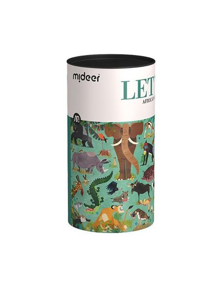 Mideer παζλ Let's Learn - Τα ζώα της Αφρικής 126 τεμαχίων