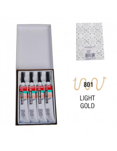 Talens χρώμα decorfin relief paint 801 light gold 20ml