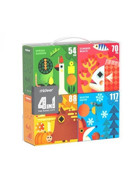 Mideer παζλ 4 σε 1 "4 εποχές" 54,70,88 - 117τμχ