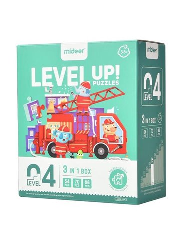 Mideer παζλ 3 σε 1 - Level Up 4 "Transportation" 54,70 - 88τμχ
