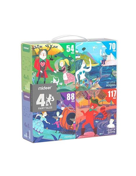 Mideer παζλ 4 σε 1 "Παραμύθια" 54,70,88 - 117τμχ