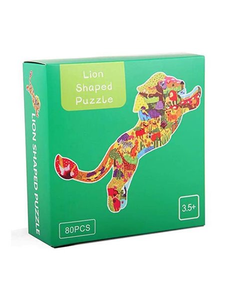 Παζλ "Λιοντάρι" με κοπτικο, 43x36εκ., 80 τεμαχίων