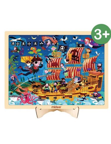 Mideer παζλ ξύλινο "Pirate Boat" 48 τεμαχίων