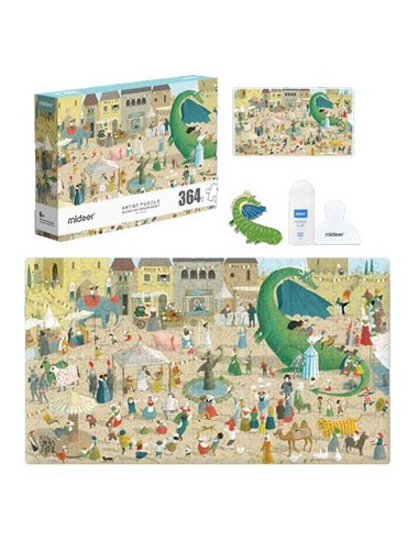 Mideer παζλ Artist - Iππότες και δράκοι 364 τεμαχίων με pin