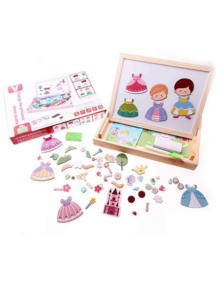 Μαγνητικό παζλ “Ντύσε την Πριγκίπισσα” με πίνακα 2 όψεων 23,5x30x3,2εκ.