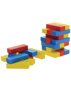 Επιτραπέζιο Jenga ξύλινο χρωματιστό 45 τεμαχίων Υ15x5x5εκ.