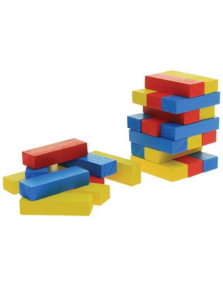 Επιτραπέζιο Jenga ξύλινο χρωματιστό 45 τεμαχίων Υ15x5x5εκ.